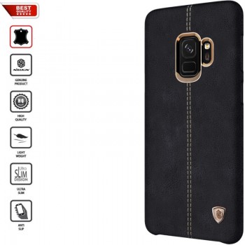 Englon serijos odinis dėklas juodas (Samsung S9)